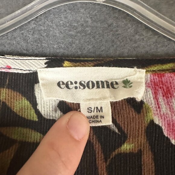 Ee:Some Womens S/M Black Floral Kimono Cardigan Jacket Lightweight Polyester - Picture 5 of 8